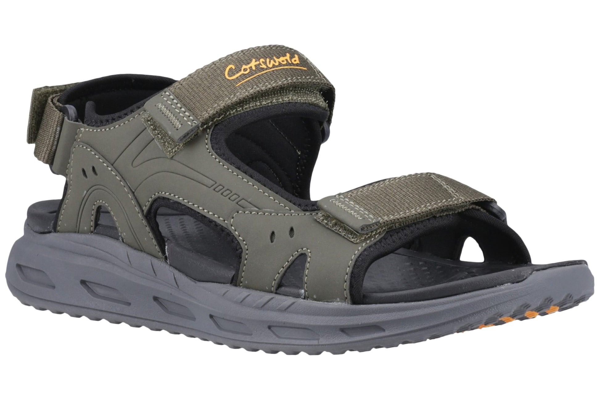 cotswold-fairford-sandal-mens-summer-khaki-front-angle