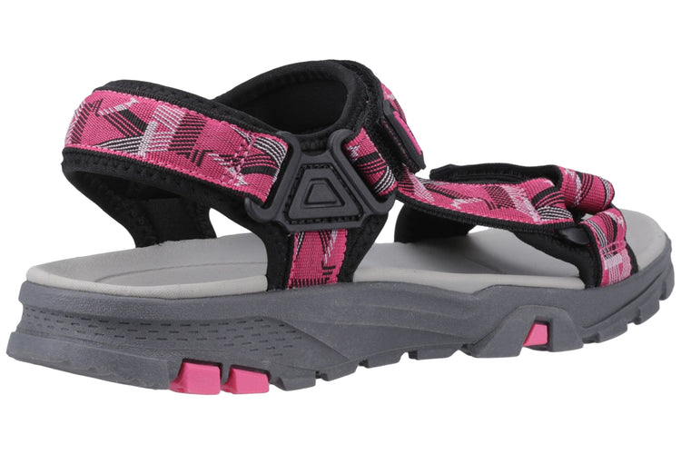 Cotswold Stanton Black/Fuchsia Womens Sandals