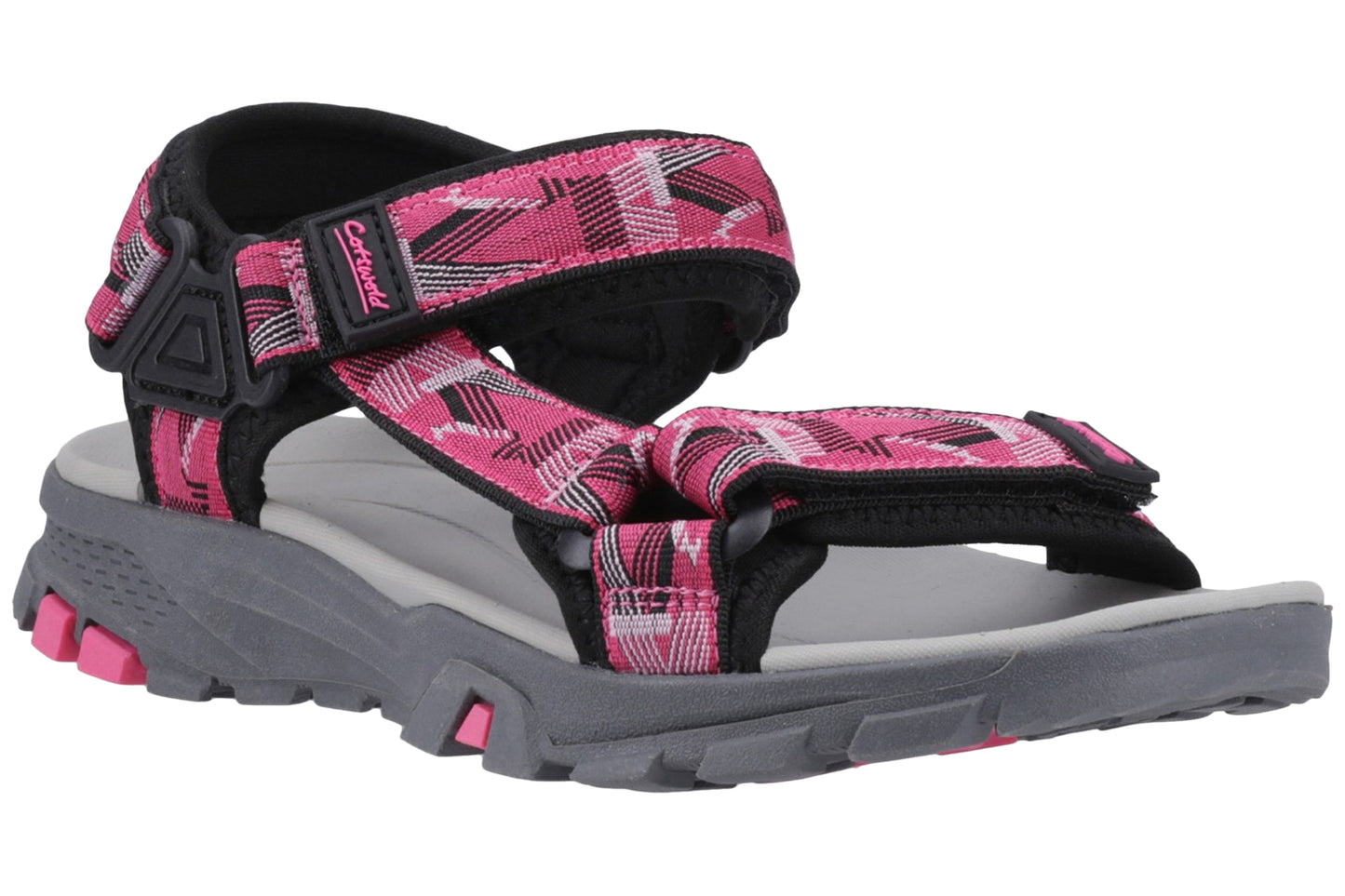 Cotswold Stanton Black/Fuchsia Womens Sandals