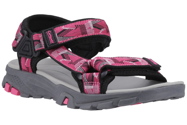 Cotswold Stanton Black/Fuchsia Womens Sandals