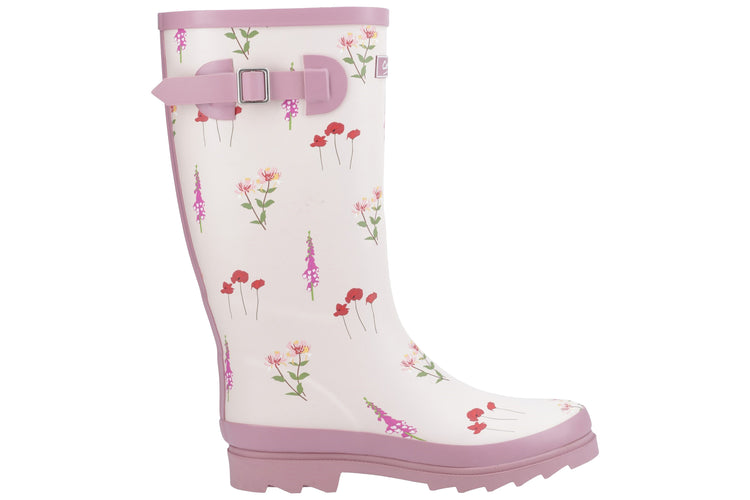 Cotswold Wildflower Tall Pink Womens Wellingtons