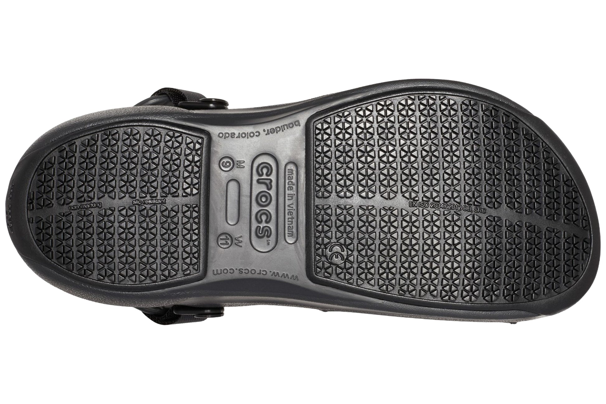 crocs-bistro-pro-literide-clog-slip-on-black-mens-occupational-footwear-sole
