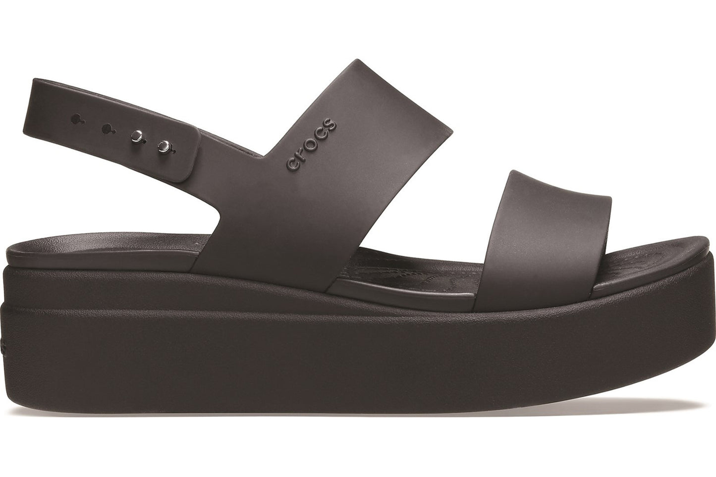 Crocs Brooklyn Low Wedge Black Womens Sandals