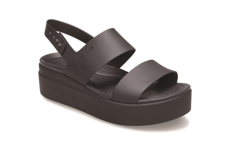 Crocs Brooklyn Low Wedge Black Womens Sandals