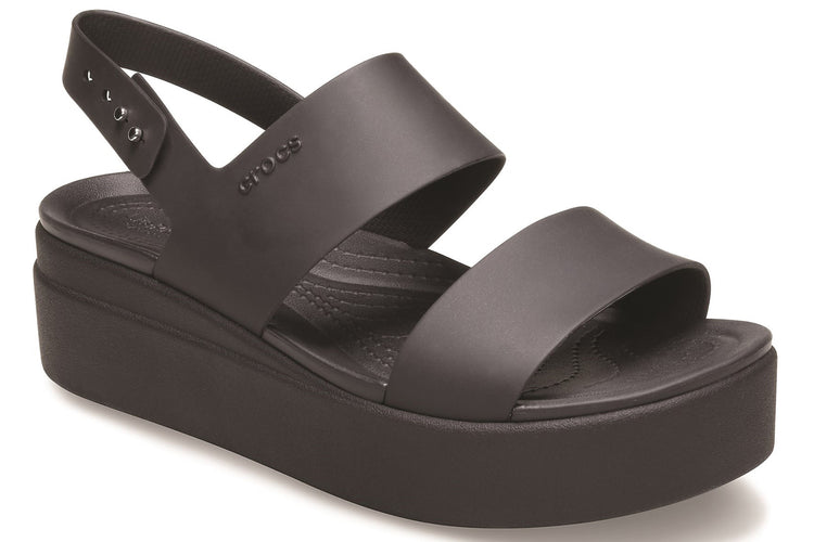 Crocs Brooklyn Low Wedge Black Womens Sandals