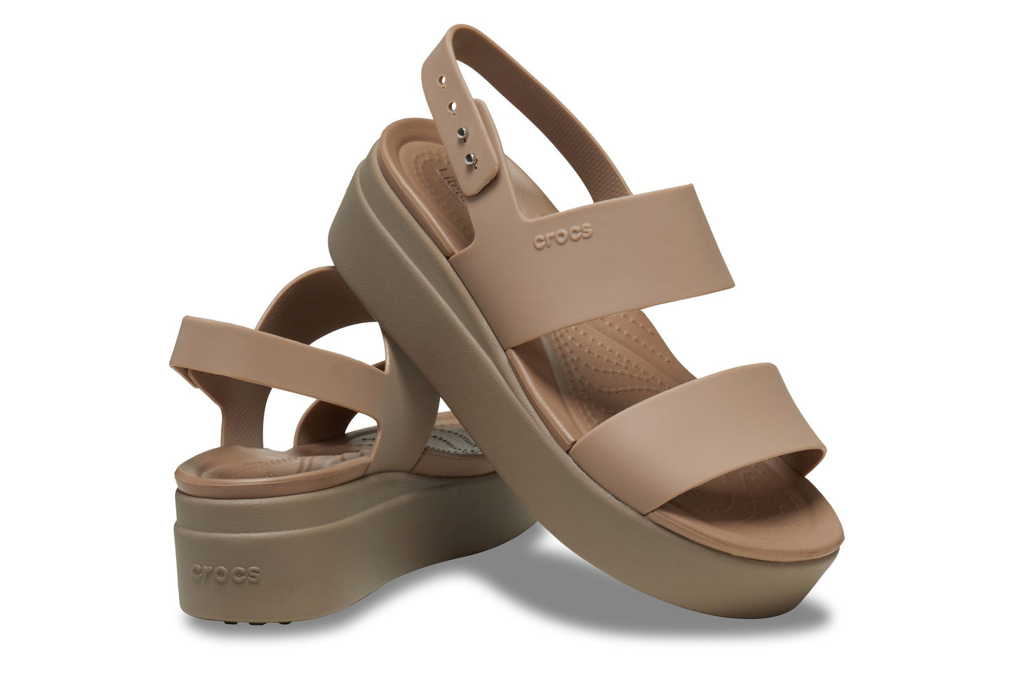 Crocs Brooklyn Low Wedge Latte/Mushroom Womens Sandals