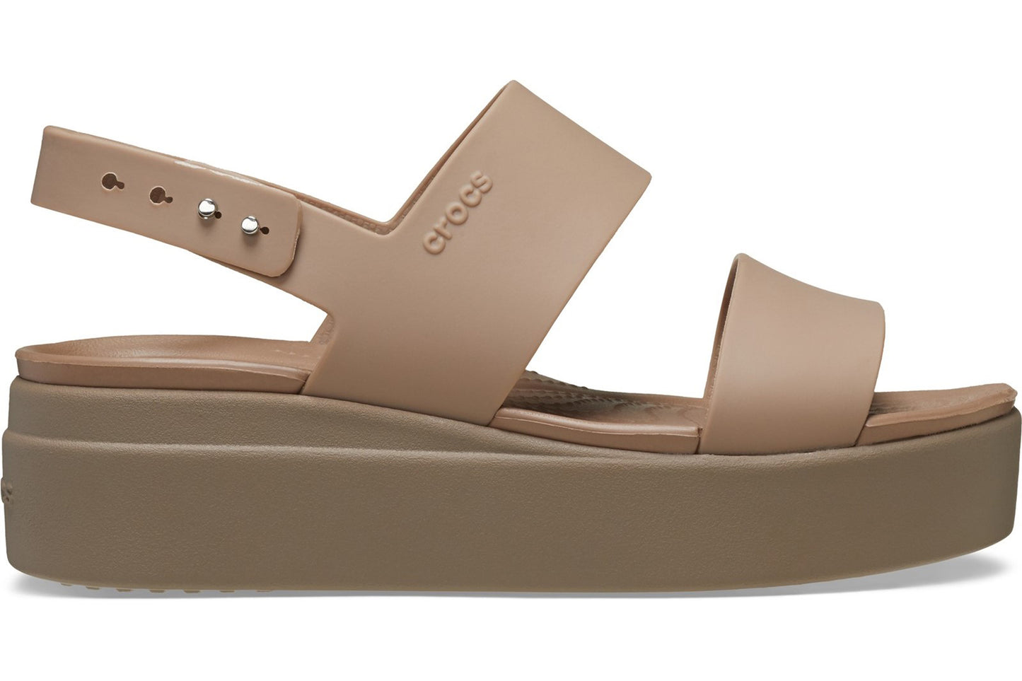 Crocs Brooklyn Low Wedge Latte/Mushroom Womens Sandals