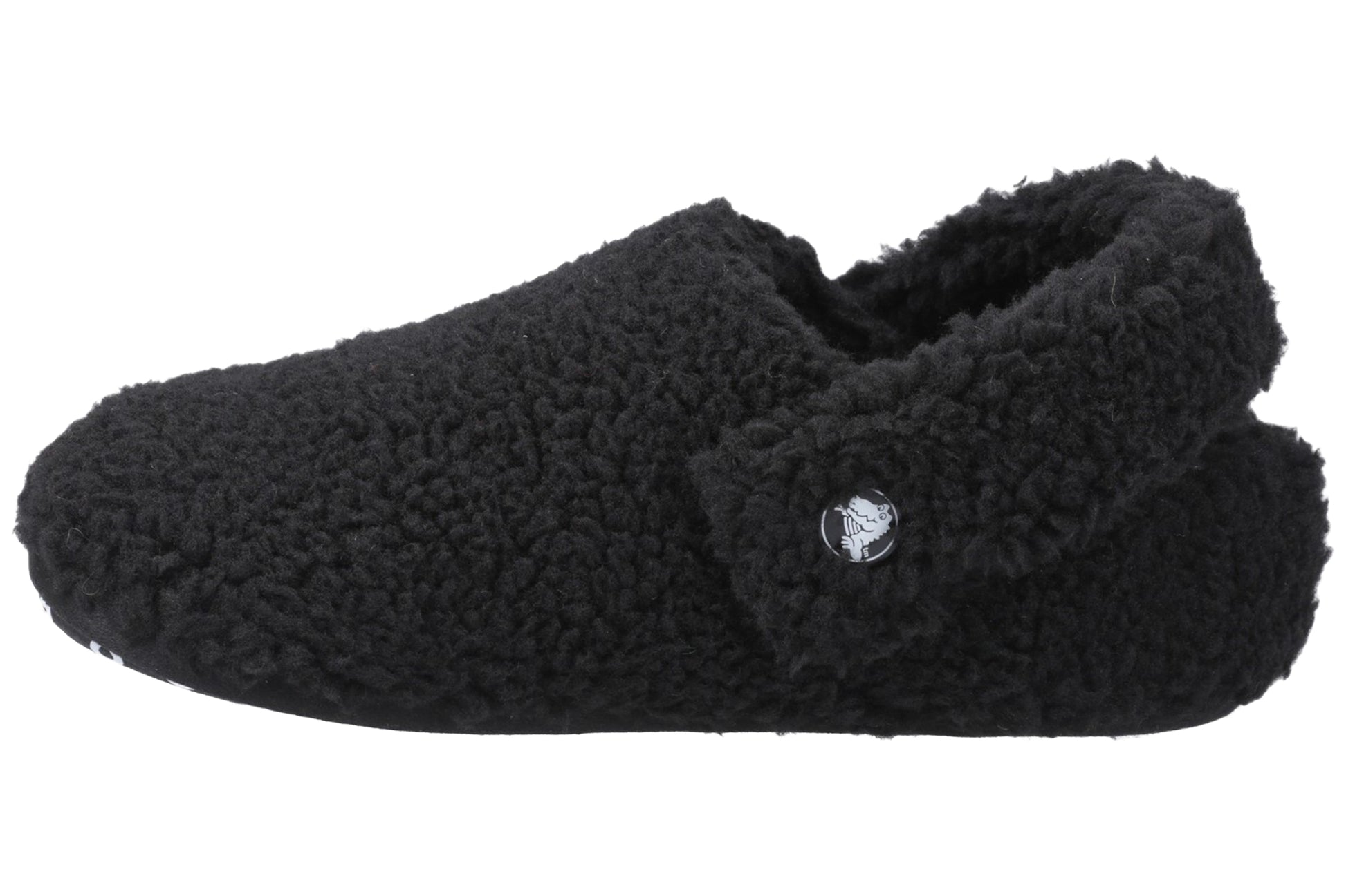 crocs-classic-cozzzy-slipper-black-childrens-slippers-left-flat