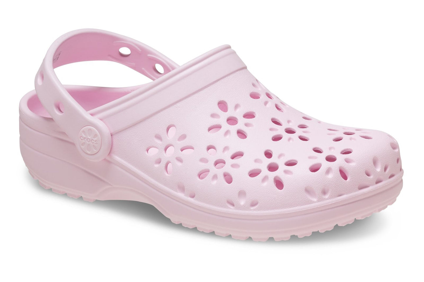 Crocs Classic Floral Cut Out G Pink Milk Girls Sandals