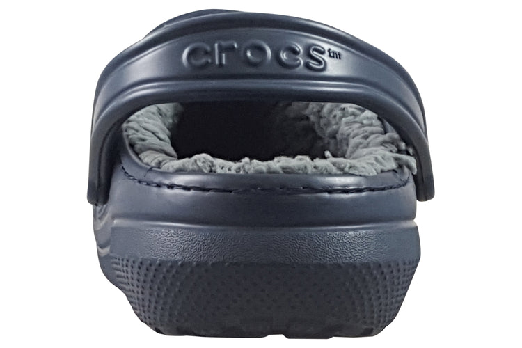Crocs Cla Fuzz-Lined Clog 203591 Navy/Charcoal Mens Sandals