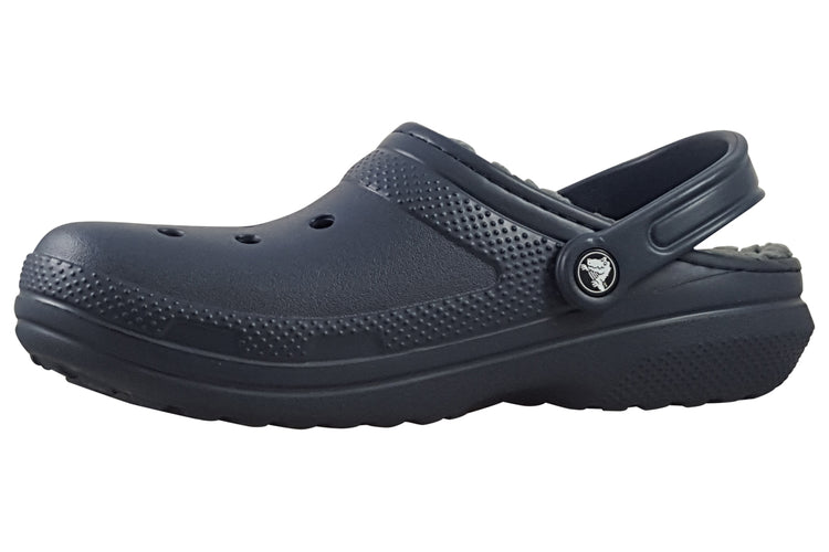Crocs Cla Fuzz-Lined Clog 203591 Navy/Charcoal Mens Sandals