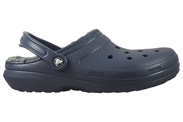 Crocs Cla Fuzz-Lined Clog 203591 Navy/Charcoal Mens Sandals