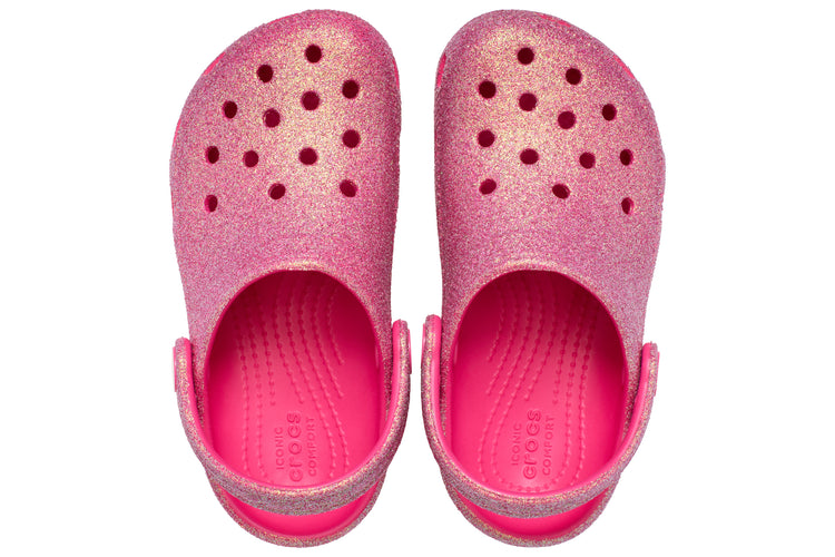 Crocs Classic Glitter Clog 210985 Dragon Fruit Girls Sandals