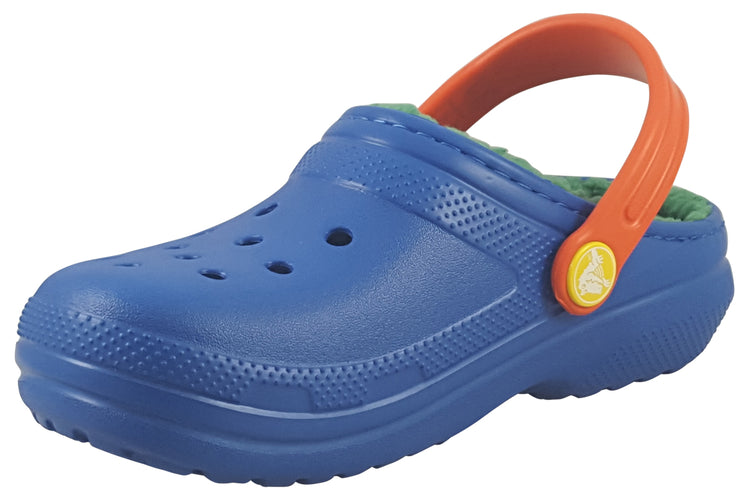 Crocs Classic Lined B 207010 Bolt Blue/Multi Boys Slippers