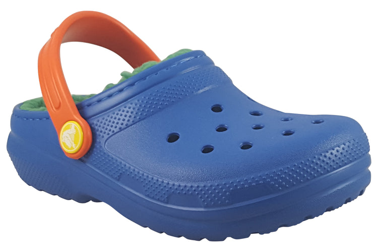 Crocs Classic Lined B 207010 Bolt Blue/Multi Boys Slippers