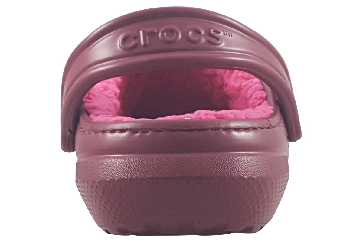 crocs classic lined clog 203591 beetroot back