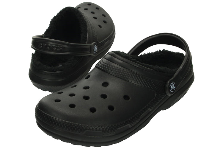 Crocs Classic Lined W Black Womens Slippers