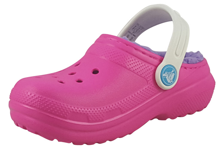 Crocs Classic Lined G 207009 Pink Crush/Multi Girls Slippers