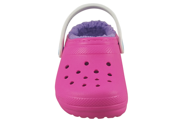Crocs Classic Lined G 207009 Pink Crush/Multi Girls Slippers