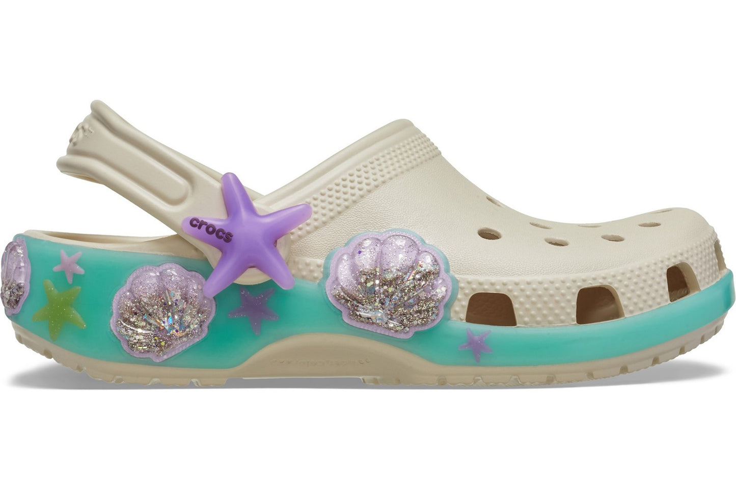 Crocs Classic Sea Sparkle Clog Frappe Girls Sandals
