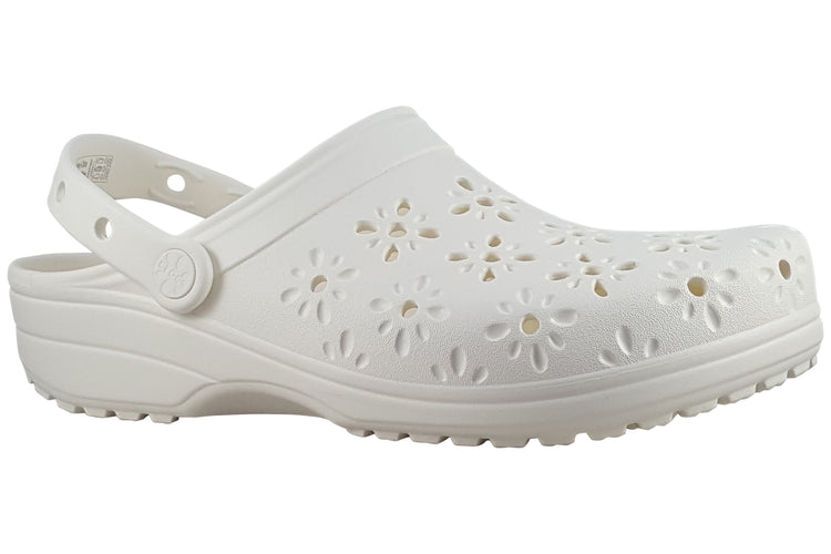 Crocs Floral Cut Clog 210927 Chalk Womens Sandals