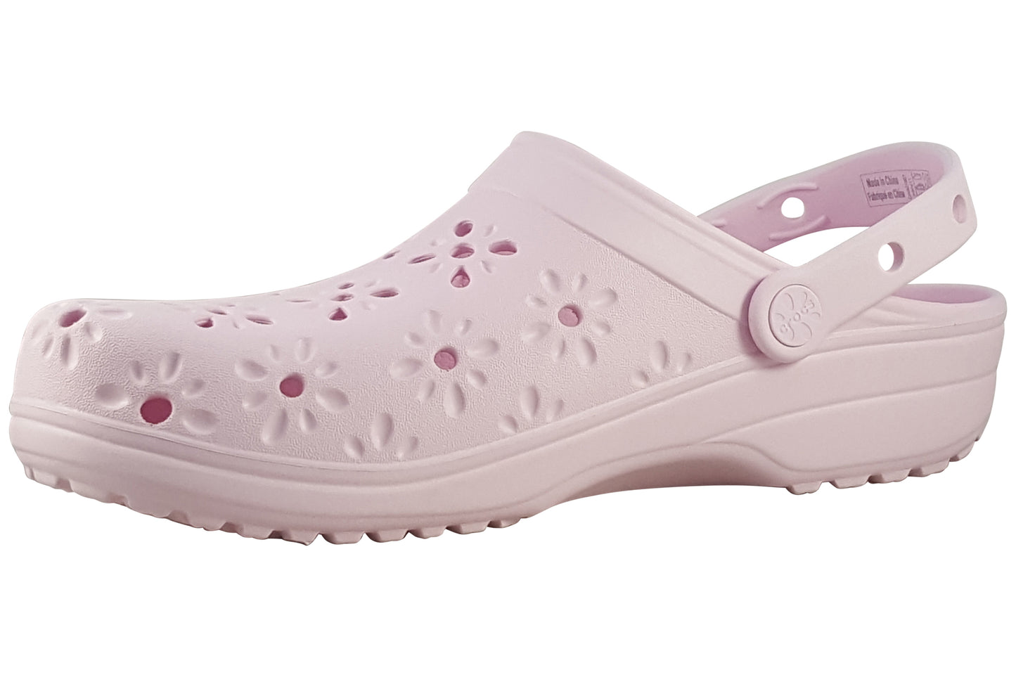 crocs floral cut clog pink milk left