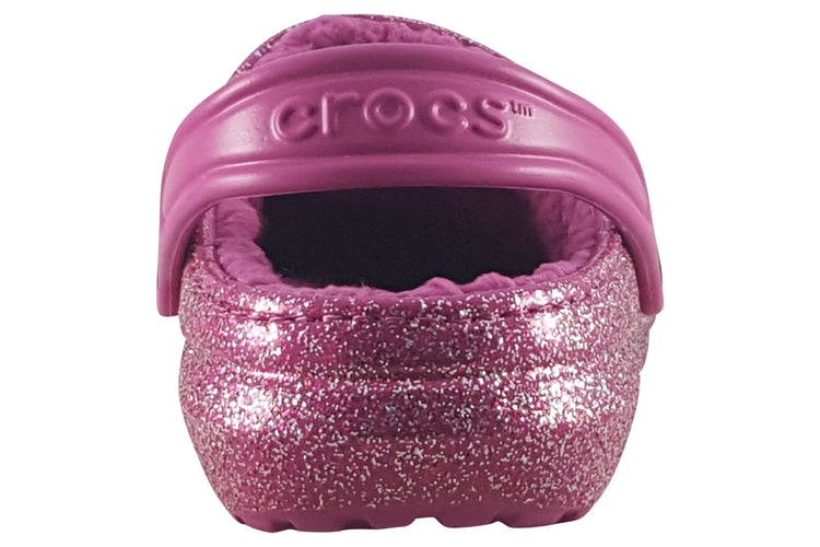 Crocs Glitter Lined G 207462 Fuchsia Fun Girls Slippers