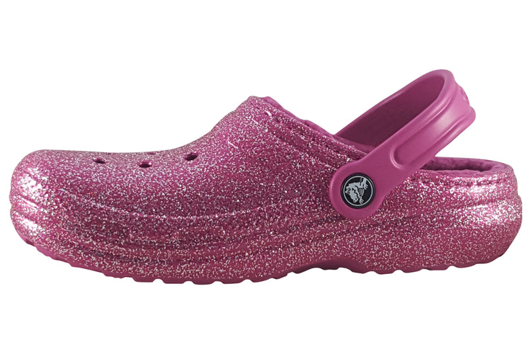 Crocs Glitter Lined G 207462 Fuchsia Fun Girls Slippers