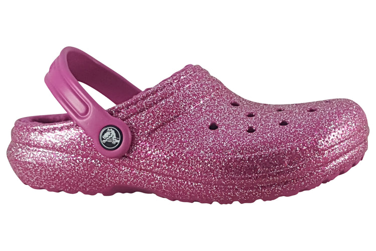 Crocs Glitter Lined G 207462 Fuchsia Fun Girls Slippers