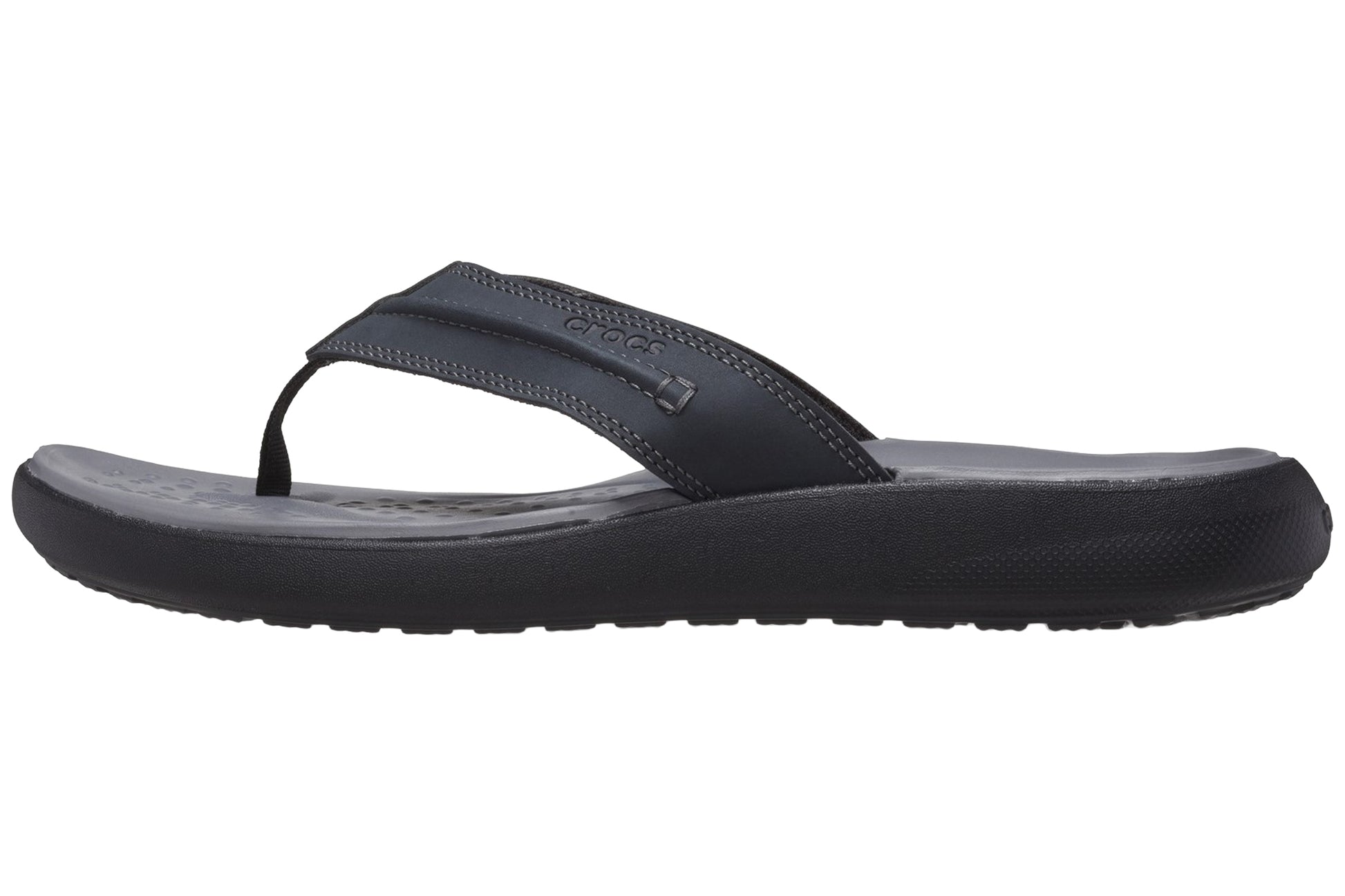 crocs-yukon-vista-ii-flip-black-sandal-mens-summer-left-flat