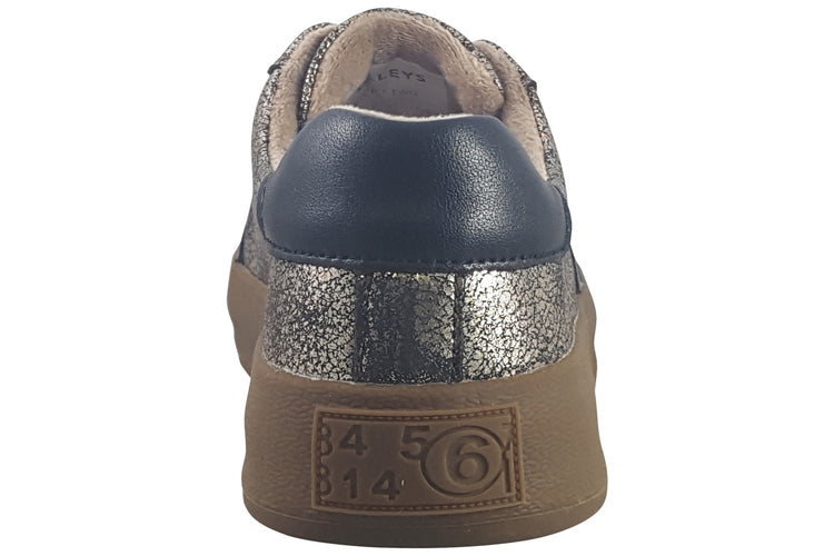 Drilleys Twenty Two Crackle Gold Womens Fashion Trainers