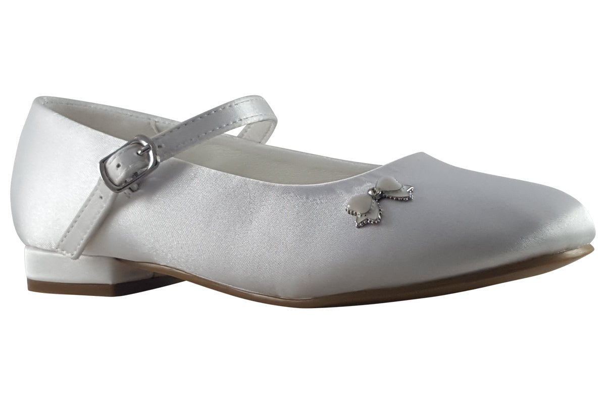 dubarry veronica white satin girls holy communion shoes right