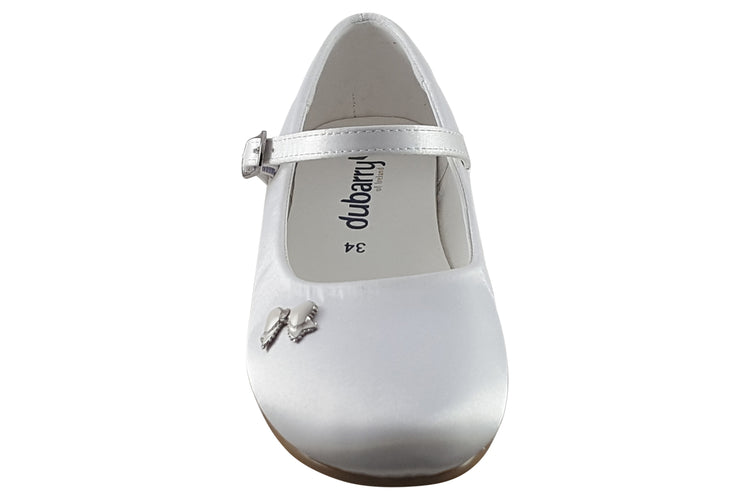 Dubarry Veronica 2748  White Satin Girls Communion Shoes