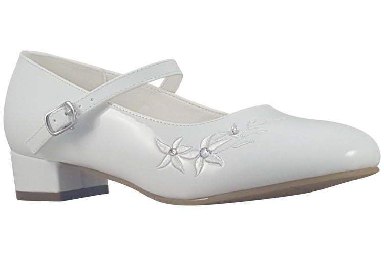 Dubarry Vicky 2758 White Patent Girls Communion Shoes