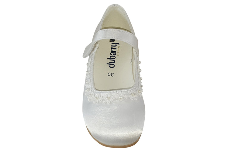 Dubarry Vivienne 2741 White Satin Girls Communion Shoes