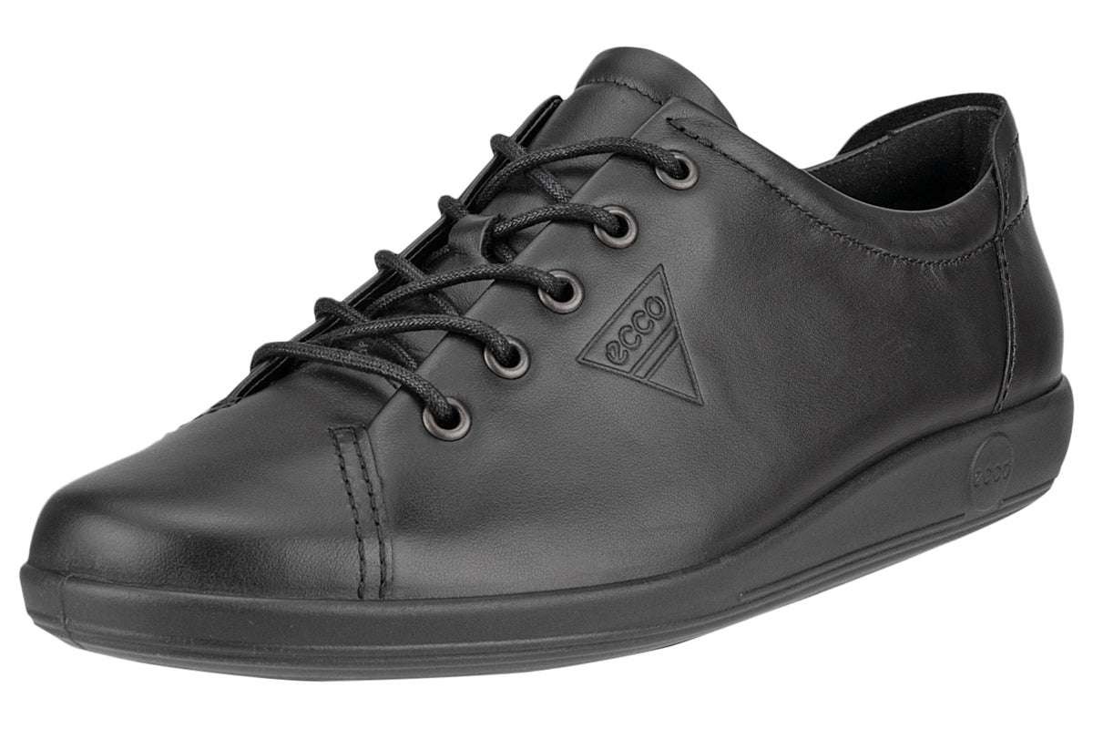 ecco 206503 soft 2.0 black with black sole womens trainers left