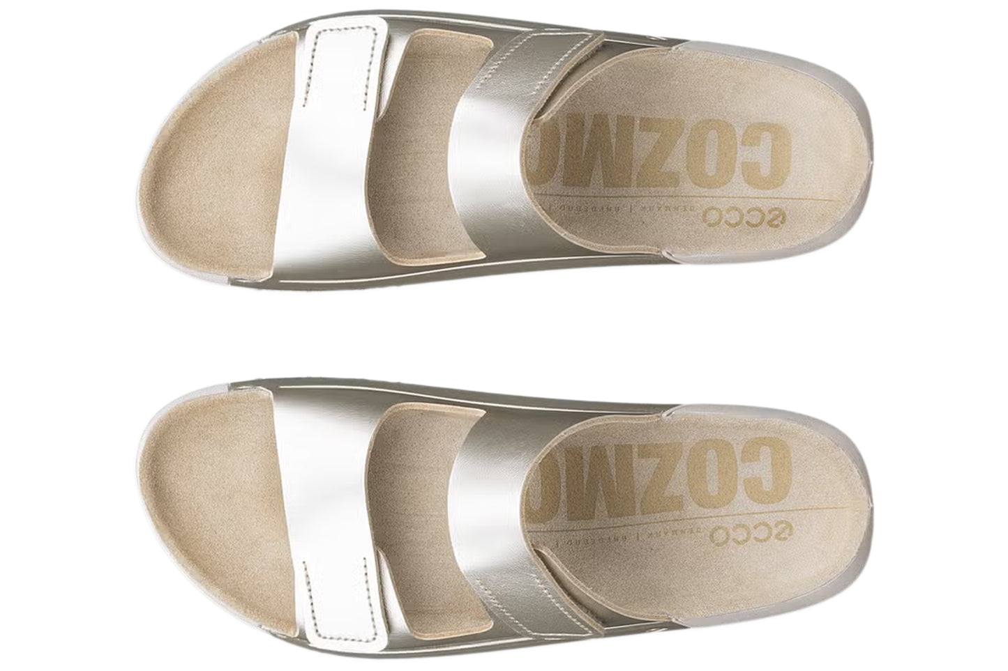 Ecco Cozmo W 206823 Pure White Gold Womens Sandals