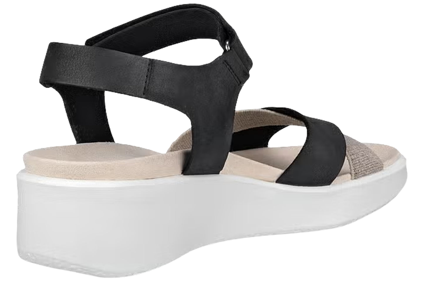 Ecco Flowt Wedge LX W 273303 Black Womens Sandals