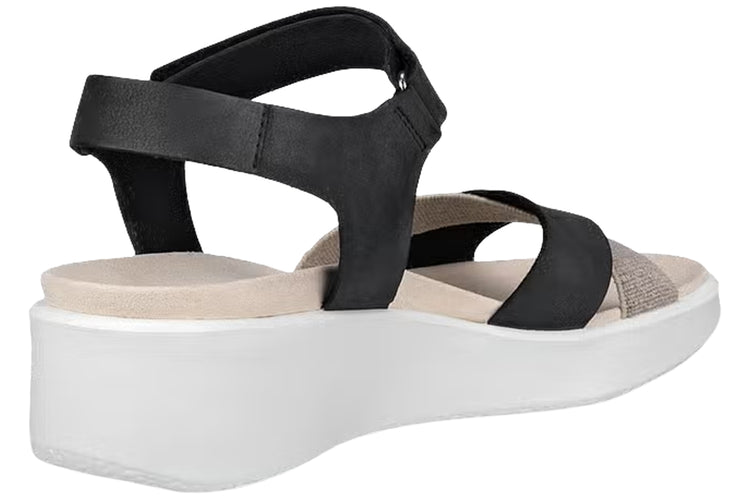 Ecco Flowt Wedge LX W 273303 Black Womens Sandals