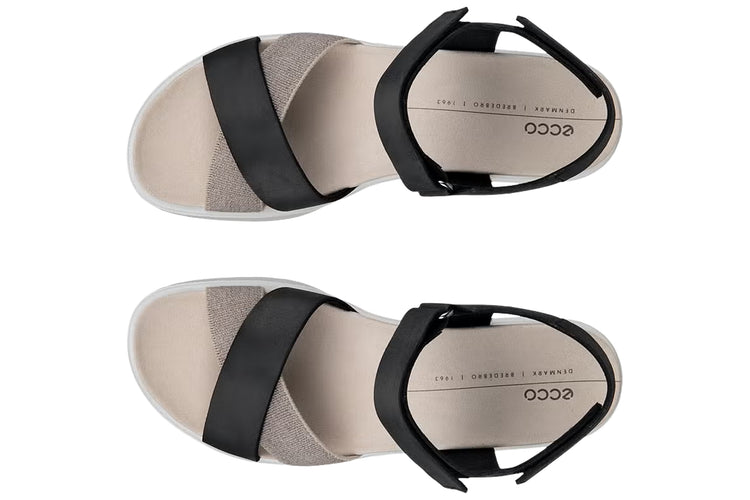 Ecco Flowt Wedge LX W 273303 Black Womens Sandals