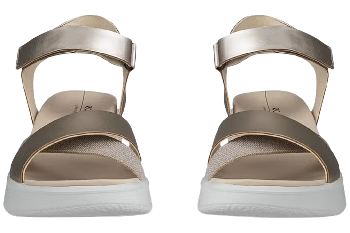 Ecco Flowt Wedge LX W 273323 Pure White Gold Womens Sandals