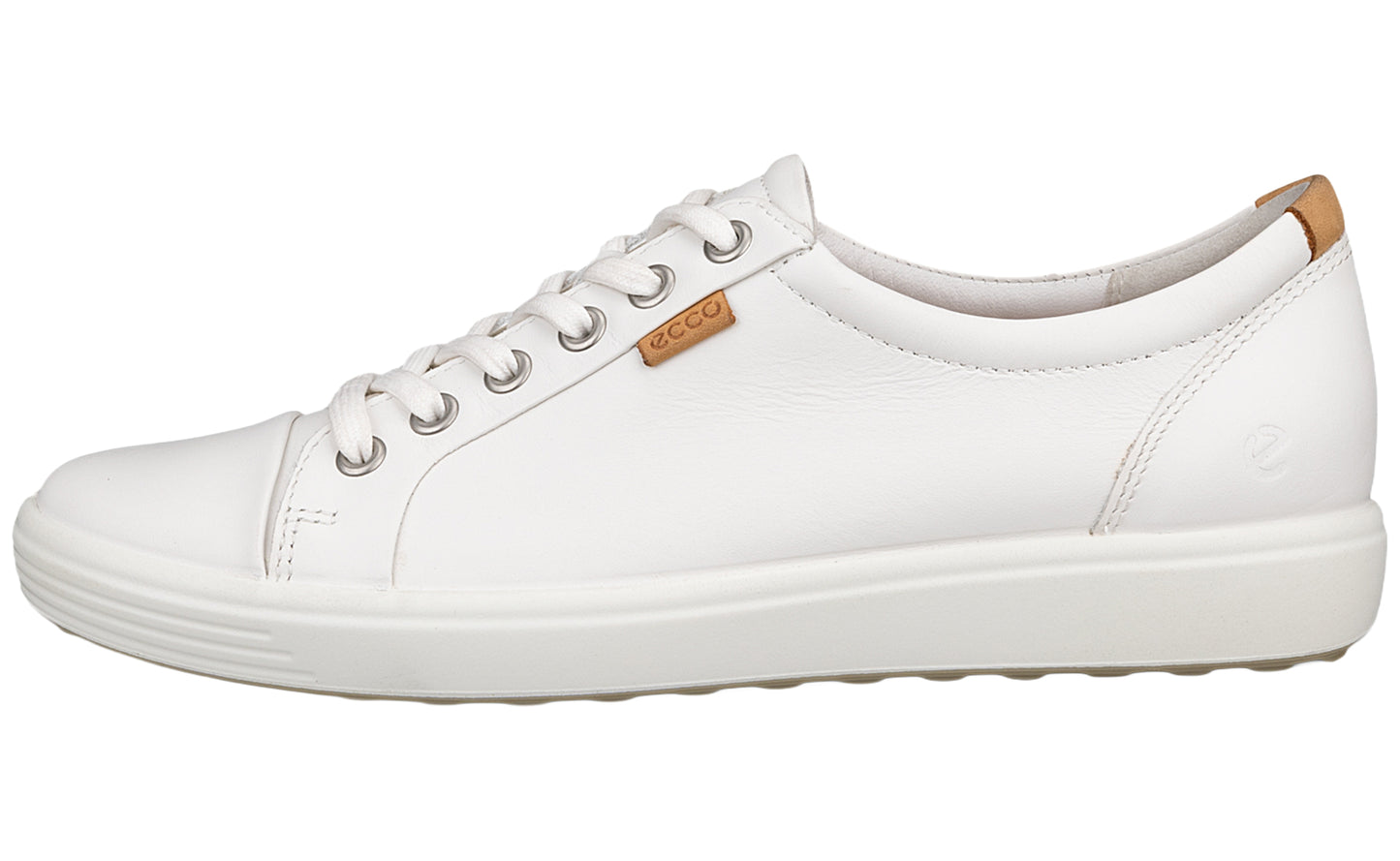 ecco soft vii 430003 womens leather fashion trainers left1