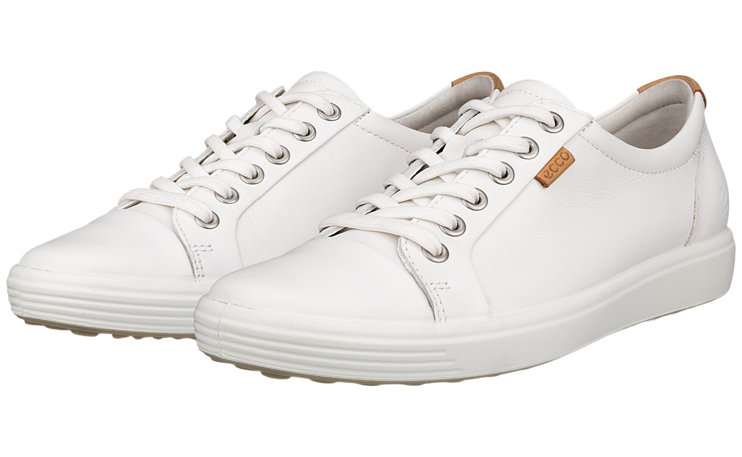 ecco soft vii 430003 womens leather fashion trainers left2