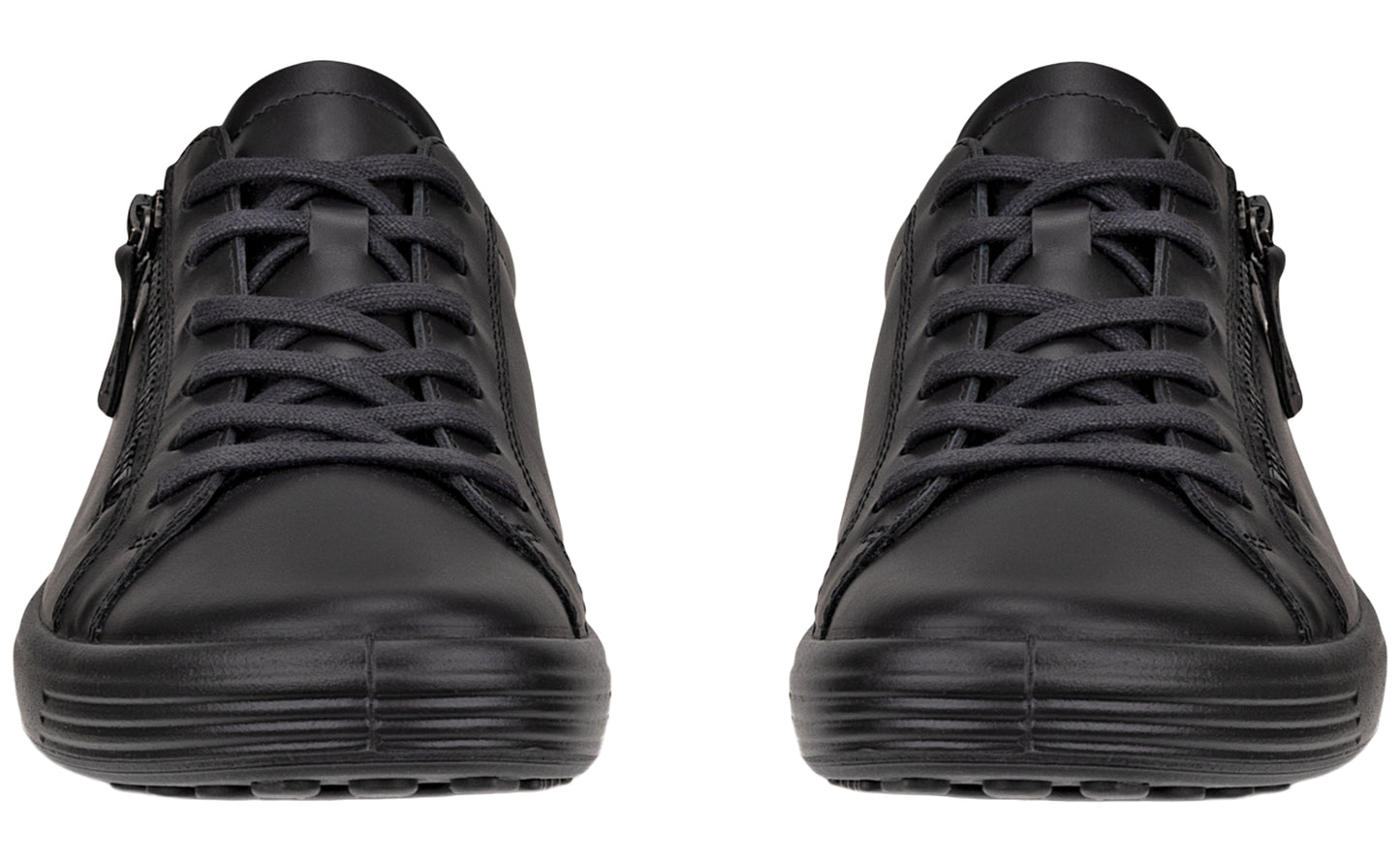 ecco soft vii zip w 490553 black womens fashion trainers front