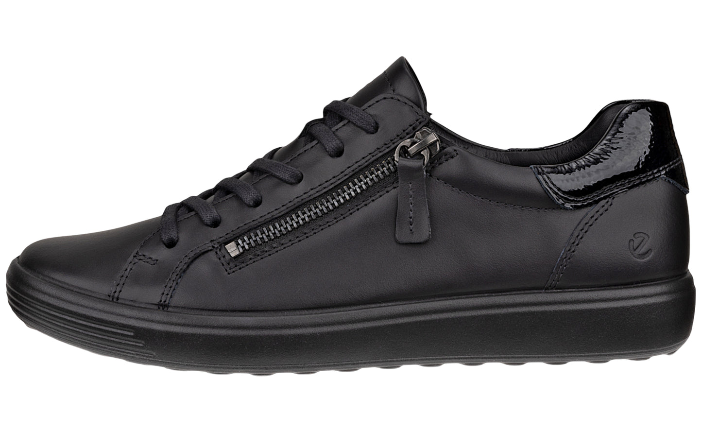 ecco soft vii zip w 490553 black womens fashion trainers left1