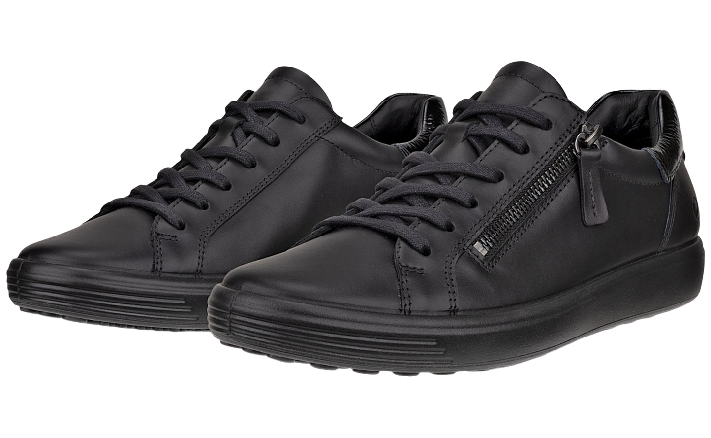 ecco soft vii zip w 490553 black womens fashion trainers left2