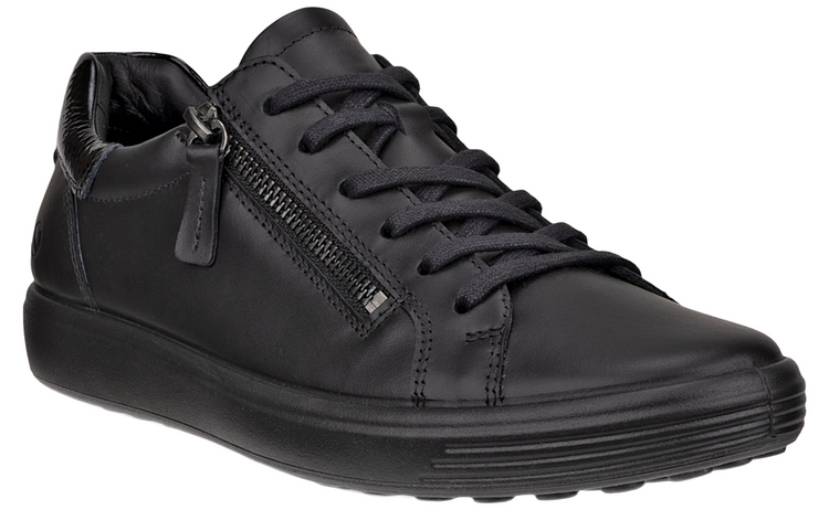Ecco Soft VII Zip W 490553 Black Womens Fashion Trainers