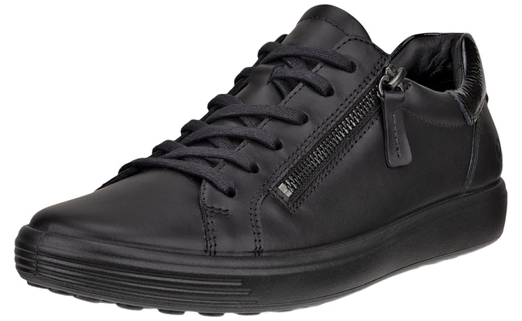 Ecco Soft VII Zip W 490553 Black Womens Fashion Trainers