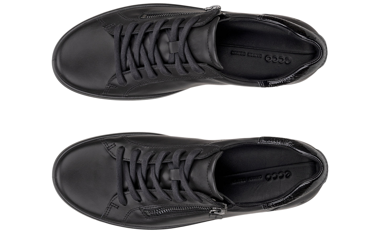 ecco soft vii zip w 490553 black womens fashion trainers top