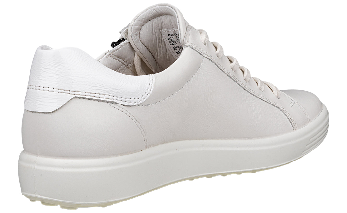 ecco soft vii zip w 490553 white womens fashion trainers back